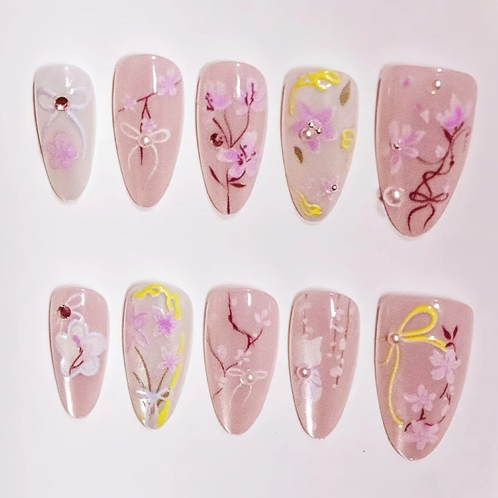 Artistic Floral Press-On Nail Set Kalsten 1789447219