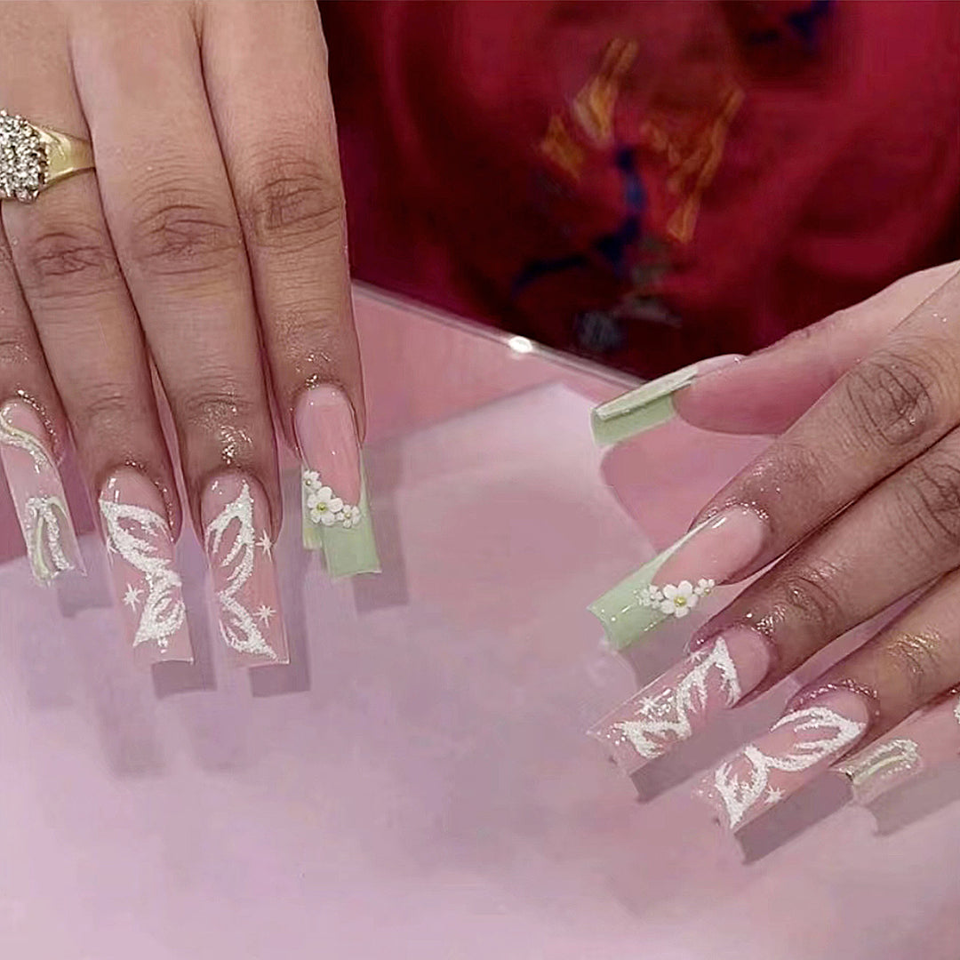 Elegant artificial nails with floral designs Kalsten