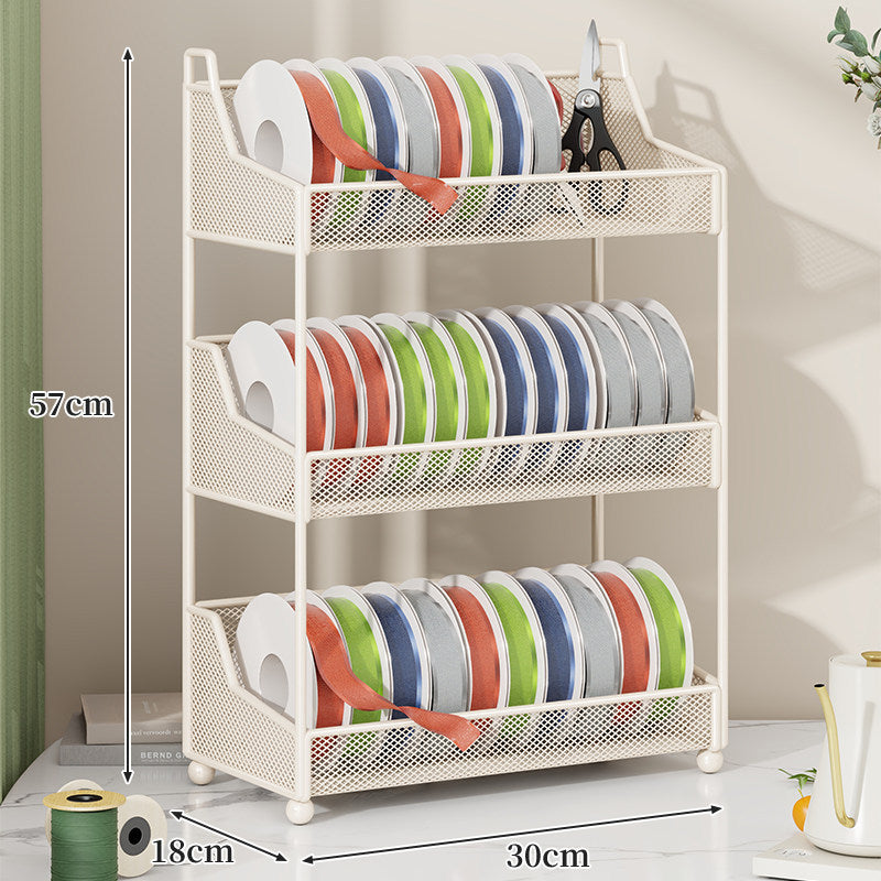 Ribbon Spool and Craft Supply Mesh Organizer Rack
