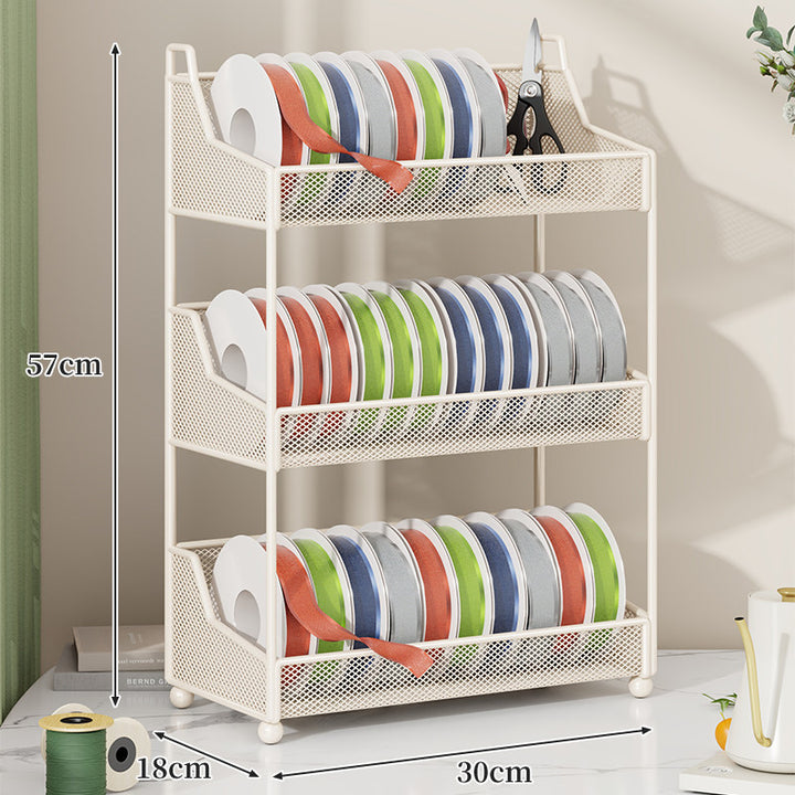 Ribbon Spool and Craft Supply Mesh Organizer Rack