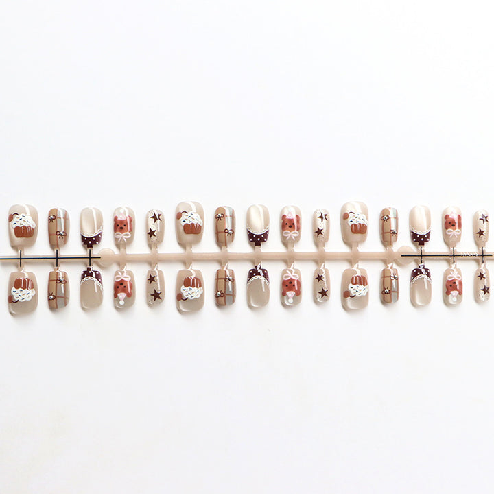 Whimsical Cupcake-Themed Press-On Nail Art Set Kalsten