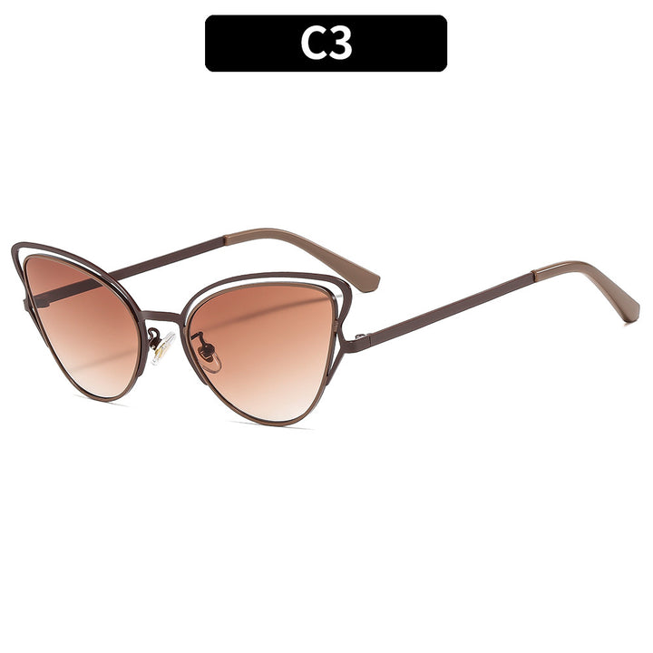 Women's Cat-Eye Sunglasses with Luxurious Metal Frame and High-Quality Gradient Lenses Kalsten