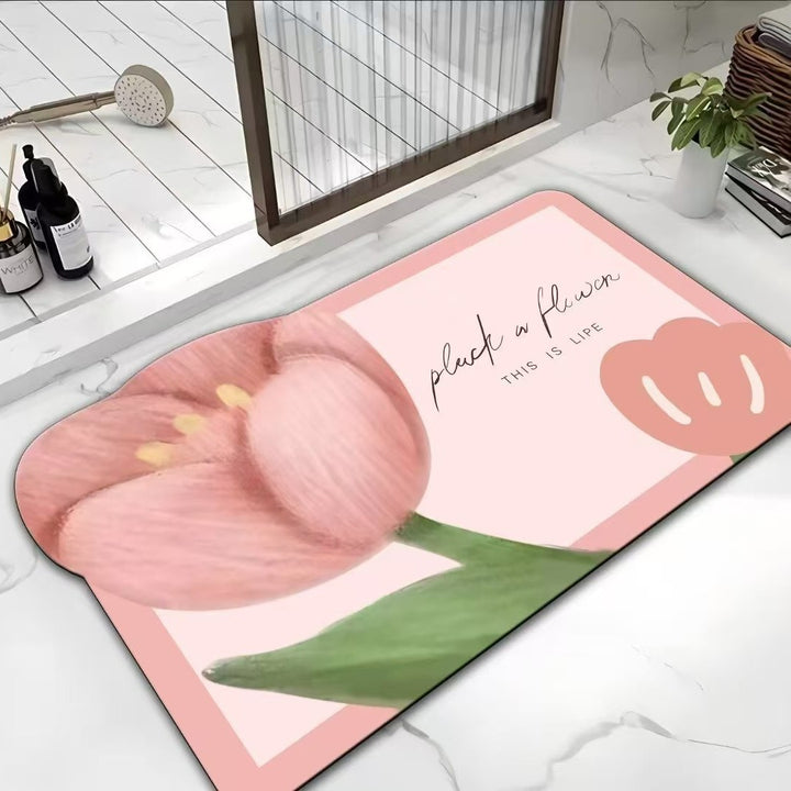 Floral Print Bath Mat Kalsten