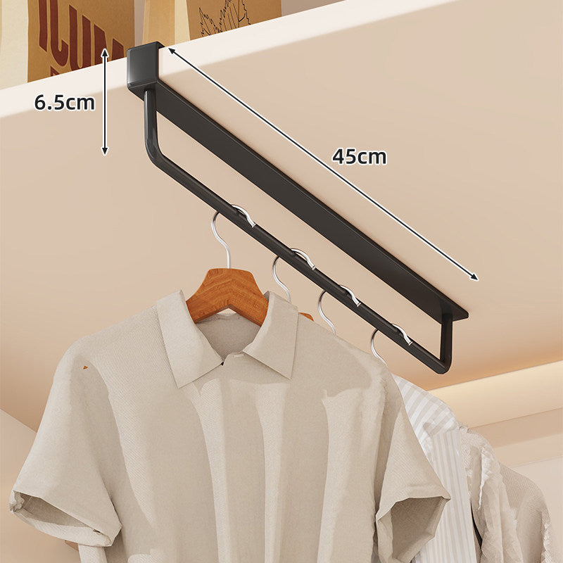 Under-Shelf Slide-Out Multi-Hook Garment Hanging Rail