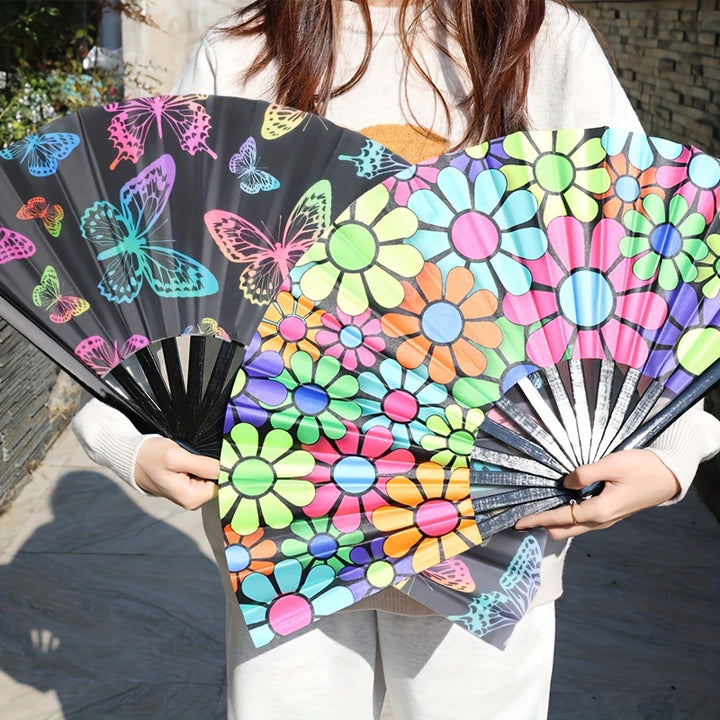 Ladies Fan with Colorful Motif Kalsten