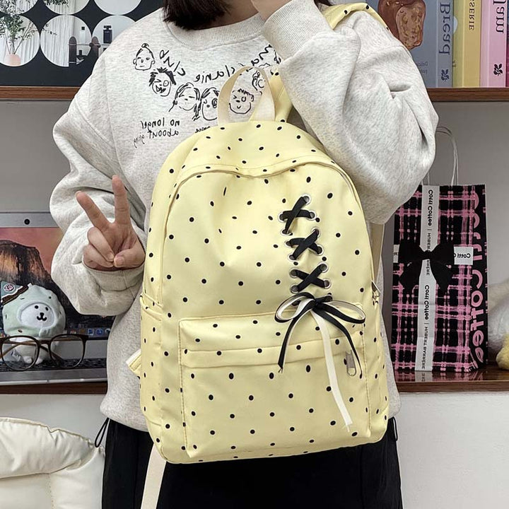Playful Polka Dot Casual Backpack Kalsten