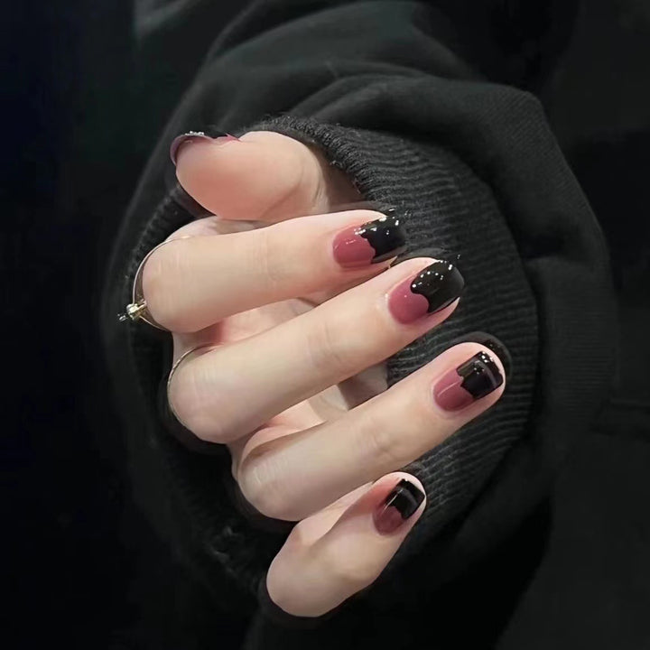 Artistic Dual-Tone Press-On Nail Set
