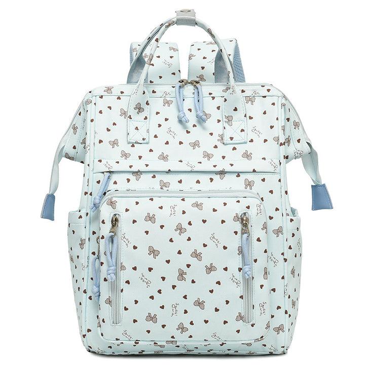 Stylish Heart-Printed Multi-Pocket Backpack kalsten