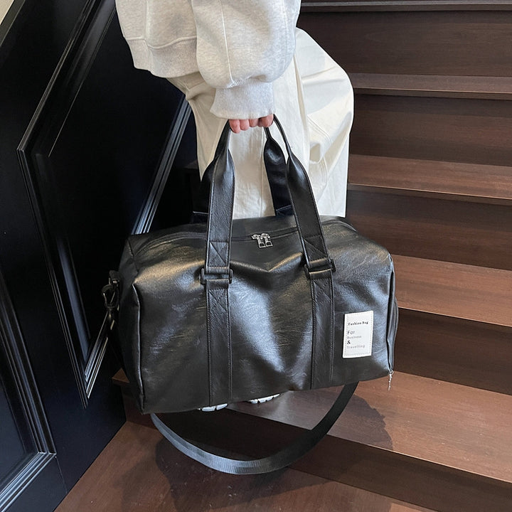 Stylish Leather Weekend Duffle Bag