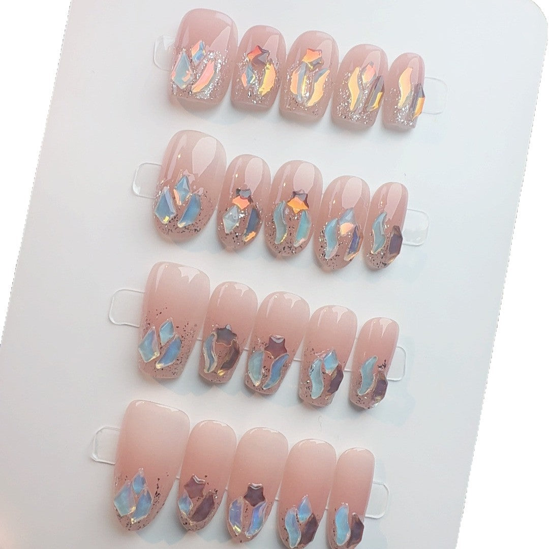 Elegant Crystal-Embellished Press-On Nail Set Kalsten