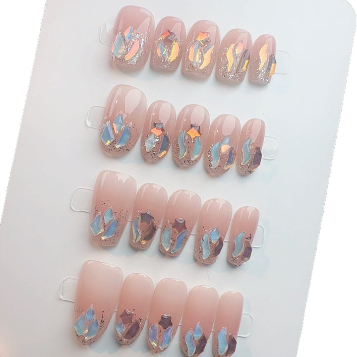 Elegant Crystal-Embellished Press-On Nail Set Kalsten