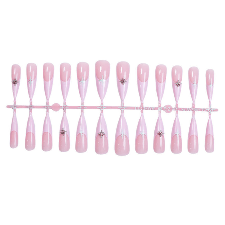 Elegant Press-On Nail Design Set with Decorative Floral Accents Kalsten