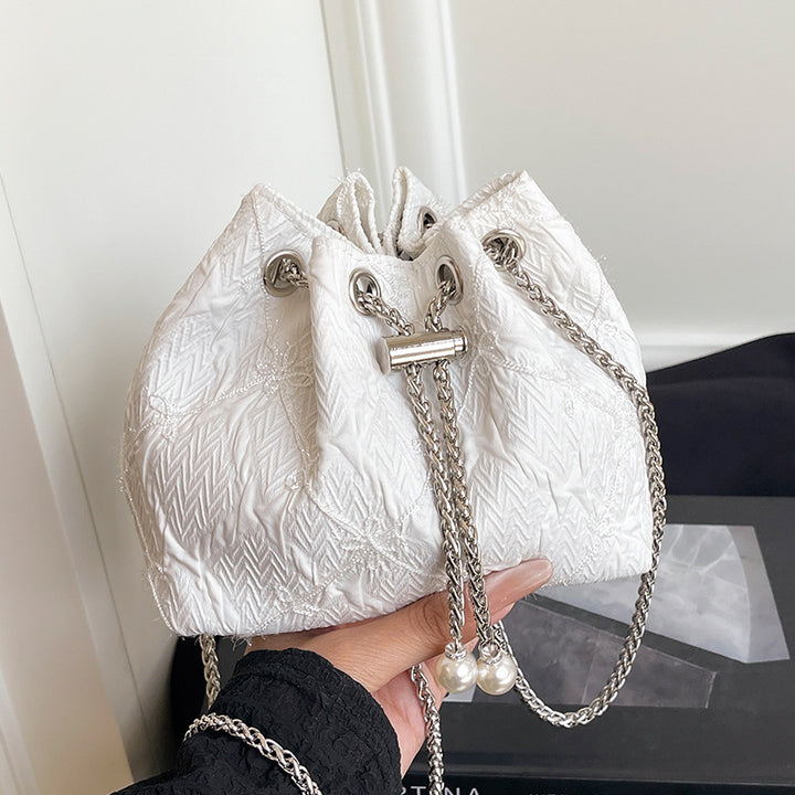 Elegant Drawstring Satin Handbag
