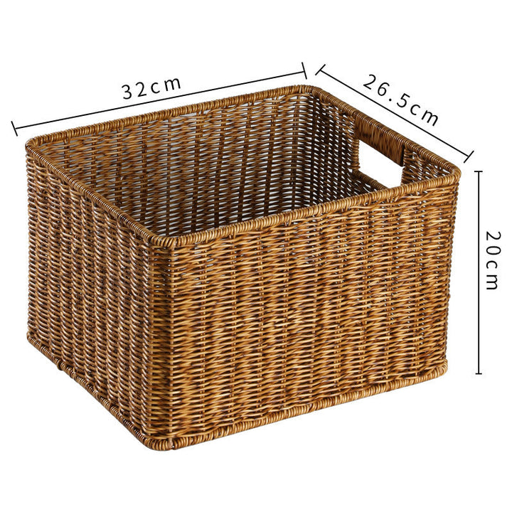 Handcrafted Rectangular Wicker Storage Bin Kalsten