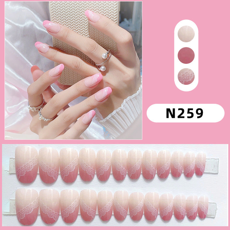 Lace-Inspired Ombre Press-On Nail Set