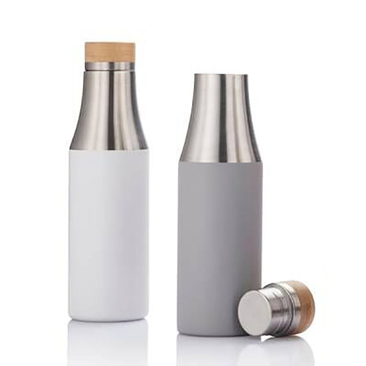 Women double-walled stainless steel drinking bottle with bamboo lid Kalsten