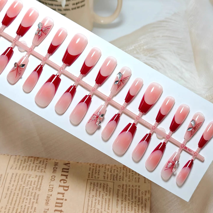 Artificial Nail Set with Elegant 3D Flower Decorations Kalsten