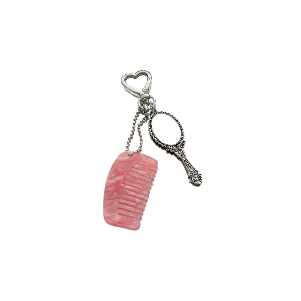 Charming Compact Mirror and Comb Keychain Kalsten