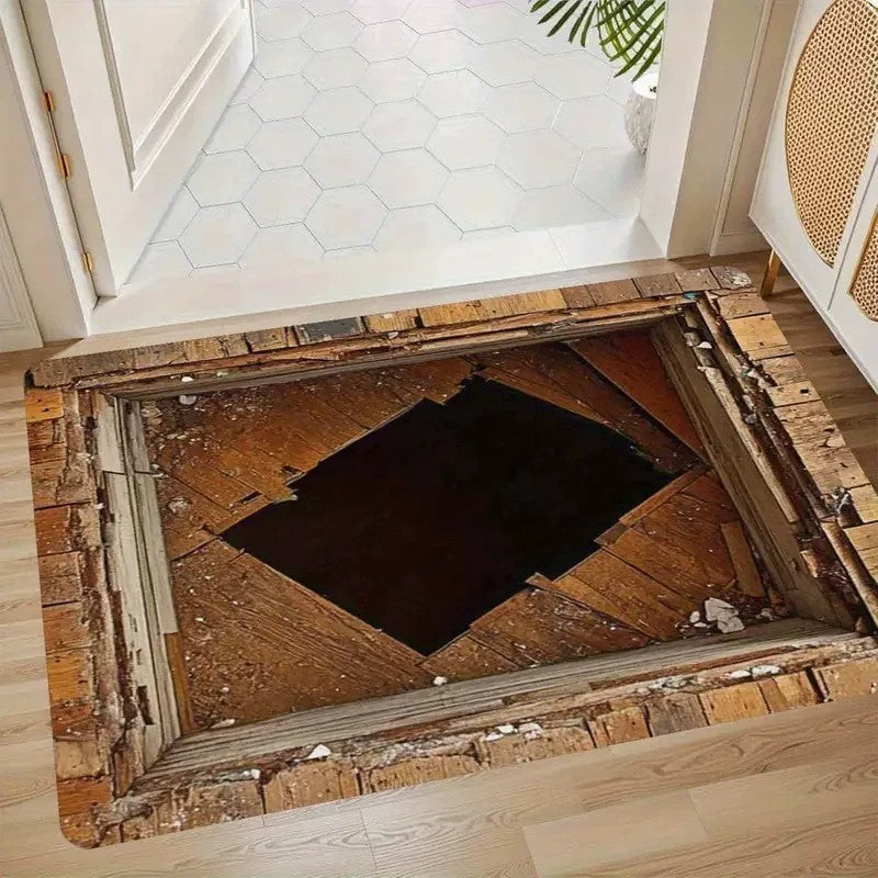 Rustic Wooden Decorative Area Mat