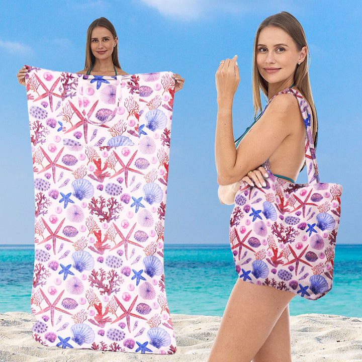 Beach towel with integrated tote bag design Kalsten