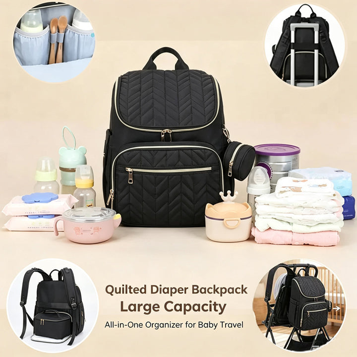 Elegant Multi-Functional Quilted Backpack Kalsten