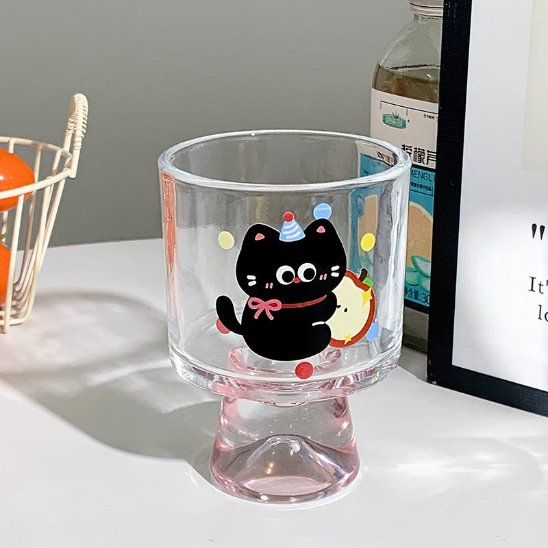 Playful drinking glass with cat motif Kalsten