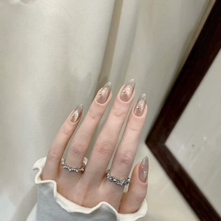 Glittery Stiletto Press-On Nail Extensions
