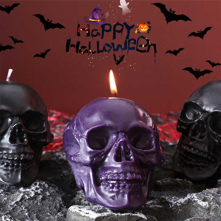 Sculptural Skull-Shaped Decorative Candle with Realistic Anatomy Detail