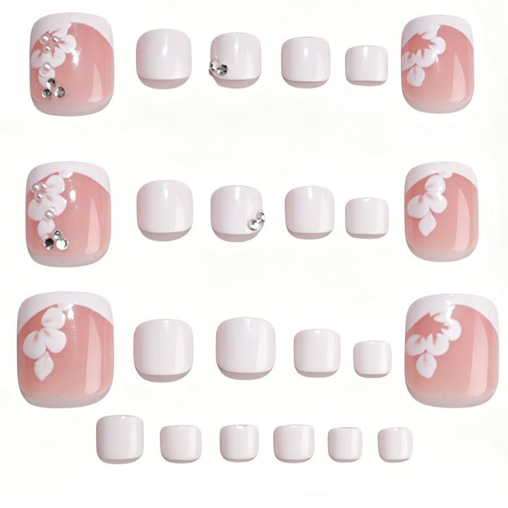 Nail art set with elegant flower design and glitter accents Kalsten