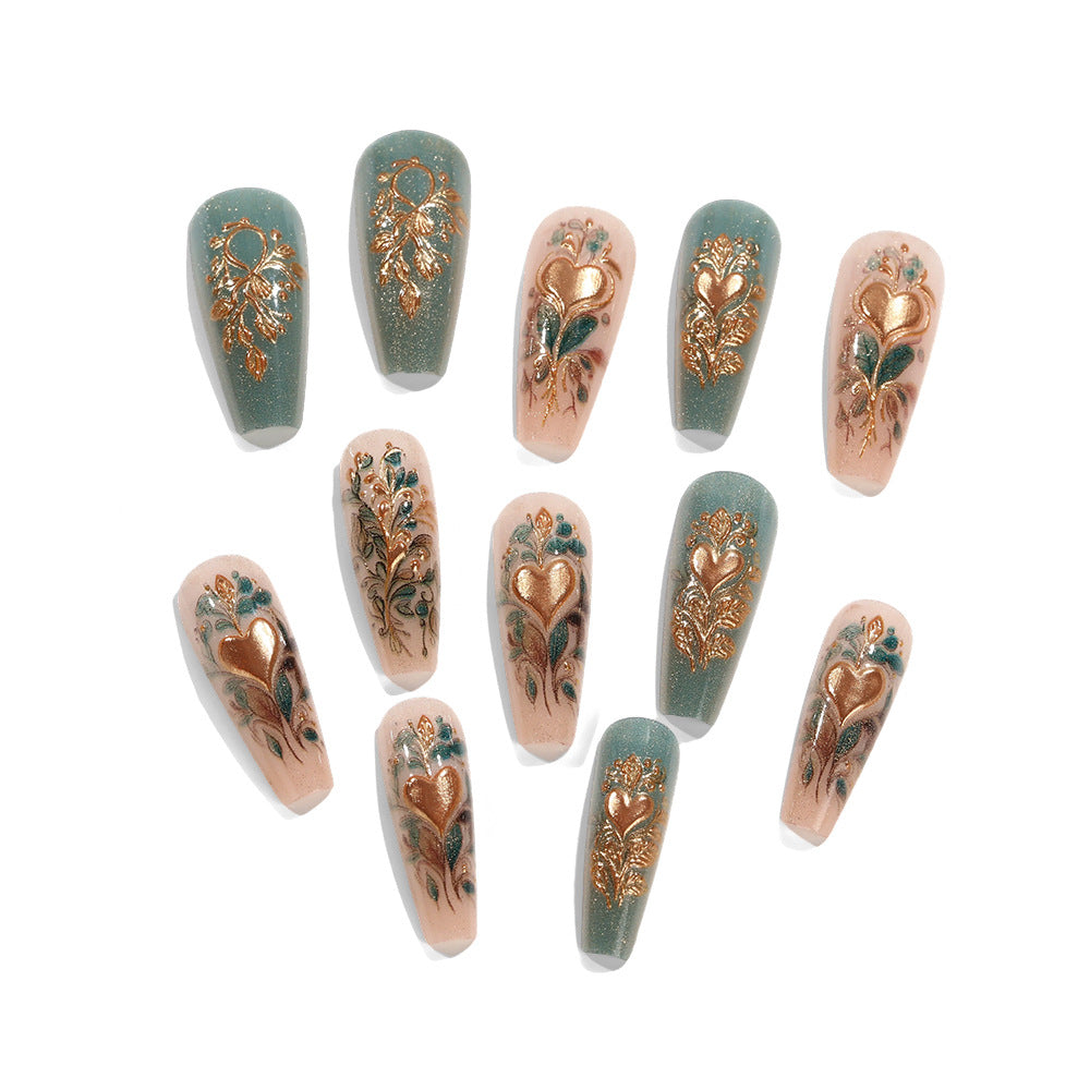Artificial nails with floral design elements Kalsten