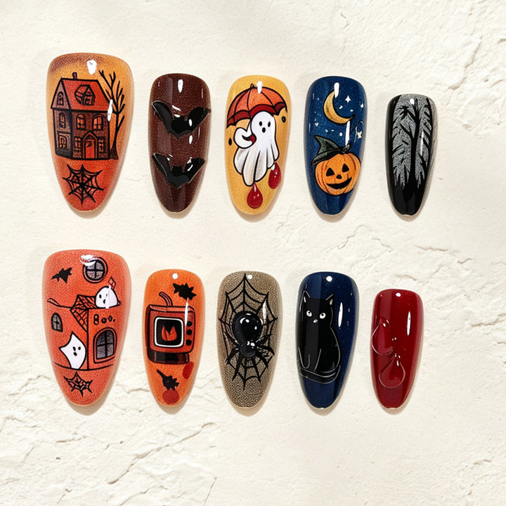 Halloween-Themed Nail Art Design Kalsten