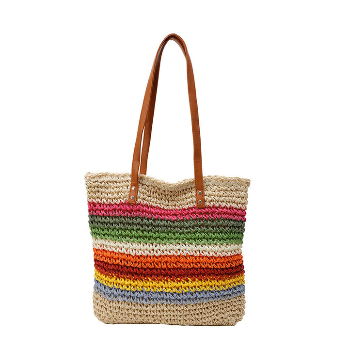 Handcrafted Tote Bag Made from Sustainable Materials with Colorful Stripes Kalsten