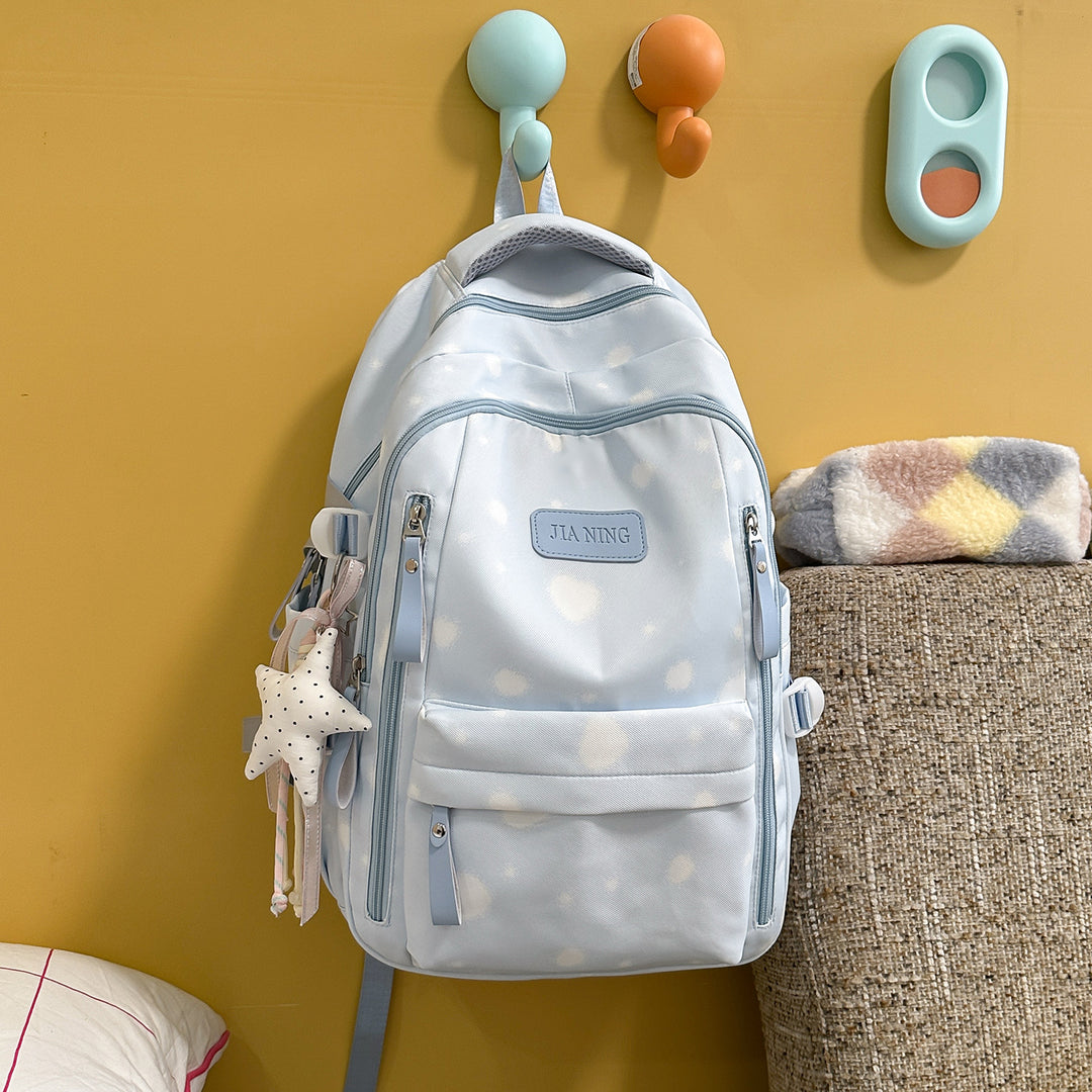 Playful Dot-Printed School Backpack Kalsten
