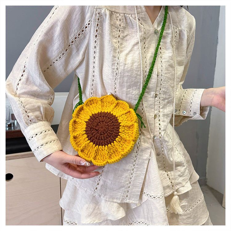 Floral Crochet Crossbody Bag