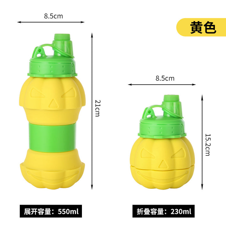 Women's Folding Water Bottle with Halloween Pumpkin Design Kalsten