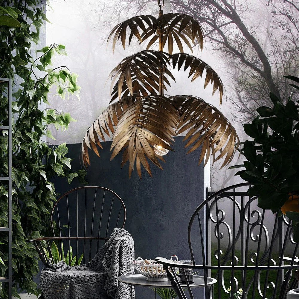 Palm Leaf Inspired Pendant Light