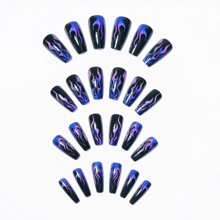 Artistic Flame-Patterned Nail Art Kalsten