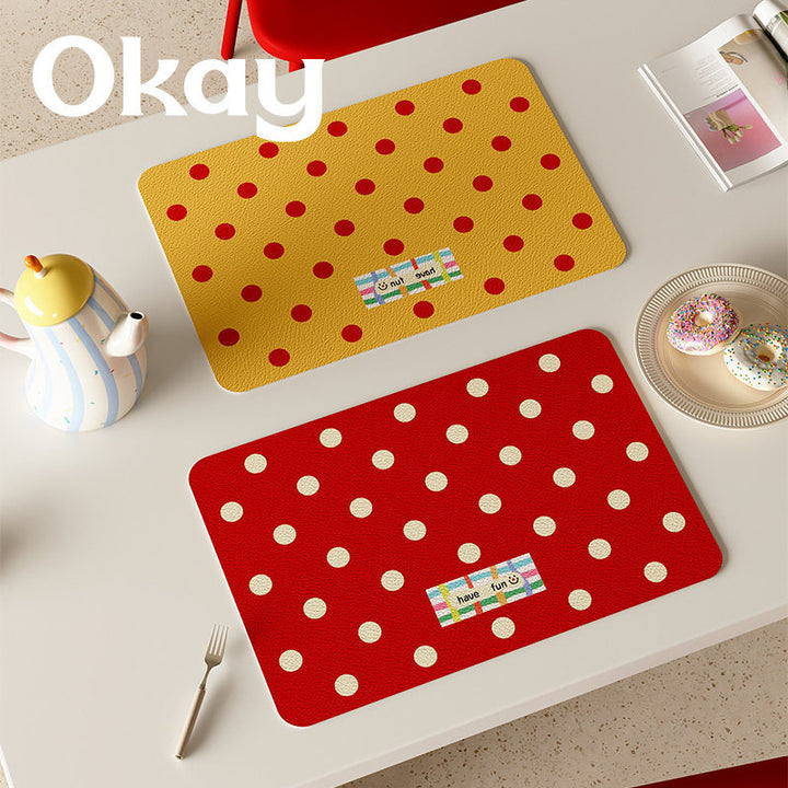 Oversized Eco-Leather Desk Mat with Non-Slip Base and Retro Grid Print