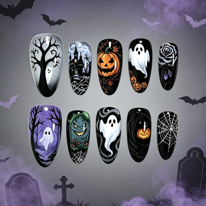 Halloween-Themed Press-On Nail Art Design Set Kalsten
