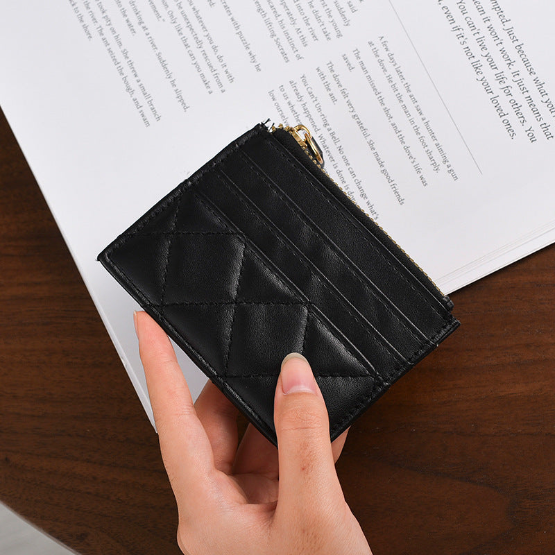 Elegant Quilted Leather Card Holder Kalsten