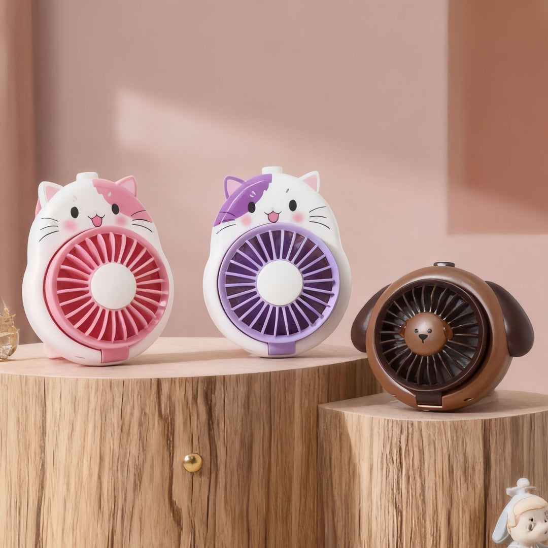 Ladies Hand Fan in playful dog design Kalsten