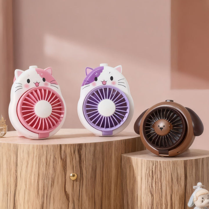 Ladies Hand Fan in playful dog design Kalsten