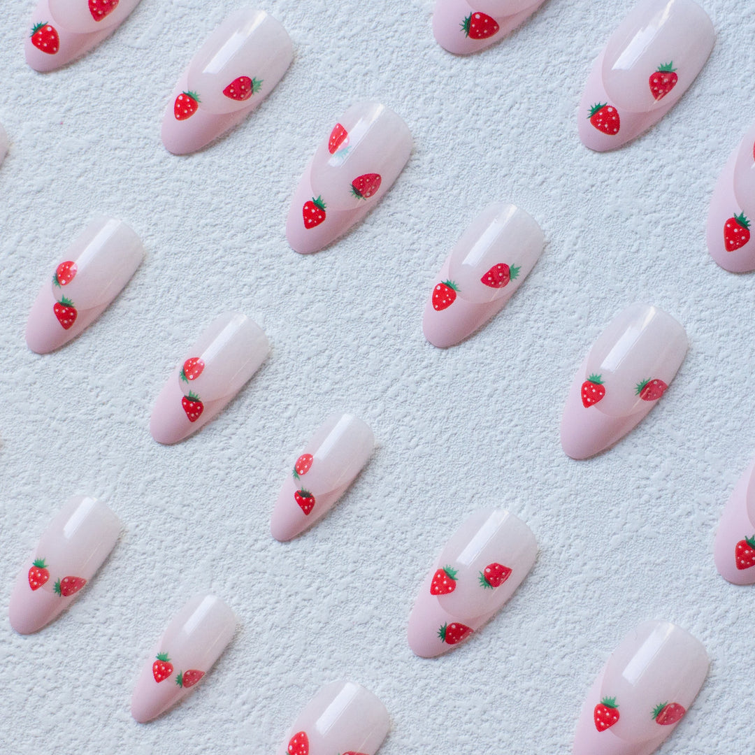 Strawberry-Themed Acrylic Nail Art Kit
