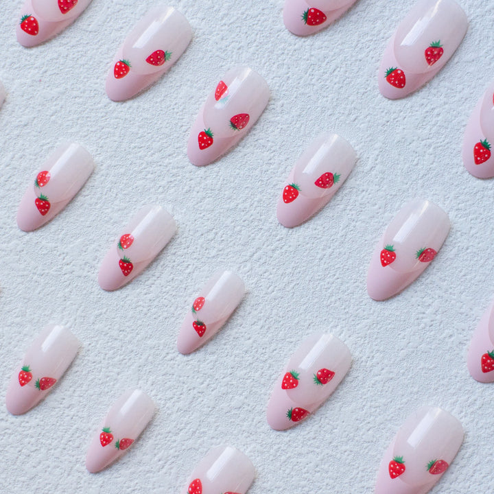 Strawberry-Themed Acrylic Nail Art Kit