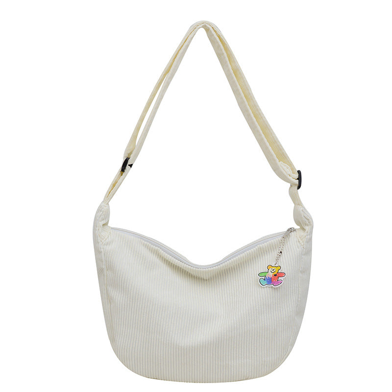 Casual Corduroy Shoulder Bag