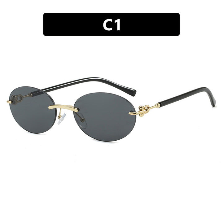 Women oval sunglasses with luxurious metal frame and mirrored lenses Kalsten
