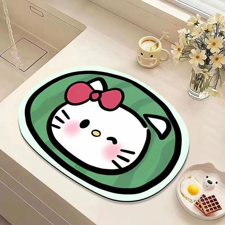 Cute Cat-Shaped Plush Bath Rug