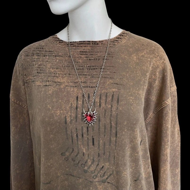 Gothic Heart-Shaped Pendant Necklace Kalsten