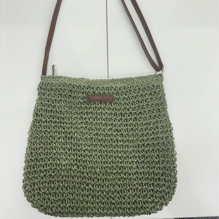 Handwoven shoulder bag with brown leather accent Kalsten
