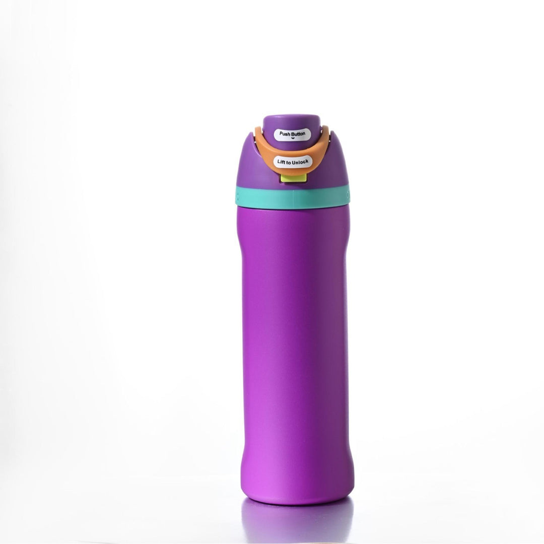 Insulated Stainless Steel Vacuum Water Bottle With One-Touch Flip Lid And Leakproof Safety Lock